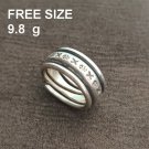 FINE SILVER RINGS 925 ADJUSTABLE FREE SIZE VINTAGE CRAFT 9 g ROLLING #010