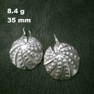 Fine Silver Earrings Sterling 925 Dangle 8g Crafted Vintage ROUND SHELL 24403