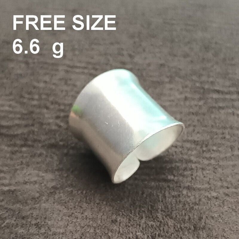 FINE SILVER RINGS 925 ADJUSTABLE FREE SIZE VINTAGE CRAFT 6 g PLAIN MINIMAL #008