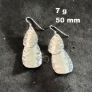 Fine Silver Earrings Sterling 925 Dangle 7g Vintage Double Hammer Drop 24151