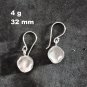 Fine Silver Earrings Sterling 925 Dangle 4g Hammer Round Rock Bead 24146