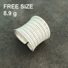 FINE SILVER RINGS 925 ADJUSTABLE FREE SIZE VINTAGE CRAFT 8 g I ENGRAVED #002