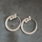 Fine Silver Earrings Sterling 925 Dangle 11g Filigree Round Hoop Ring 24125