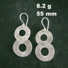 Fine Silver Earrings Sterling 925 Jewelry 8g Double Donut Dangle 23831