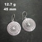 Fine Silver Earrings Sterling 925 Jewelry 12g Dangle Vintage Round Halo L1908