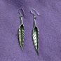 Fine Silver Earrings Sterling 925 Jewelry 9g Slender Leaf 3D Like Charms L1713