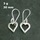 Fine Silver Earrings Sterling 925 Jewelry 3g Little Cute Heart 23828