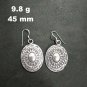 Fine Silver Earrings Sterling 925 Jewelry 9g Dangle Oval Engraved L1901