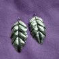 Fine Silver Earrings Sterling 925 Jewelry 12g Christmas Leaf Shape L1726