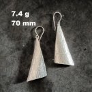 Fine Silver Earrings Sterling 925 Dangle 7g Pattern Roll Cone Charms 24153