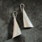 Fine Silver Earrings Sterling 925 Dangle 7g Pattern Roll Cone Charms 24153