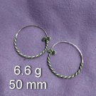 Fine Silver Earrings Sterling 925 Jewelry 6g Braid Weaves Loop hoop L1714