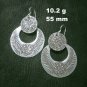 Fine Silver Earrings Sterling 925 Dangle 10g Crafted Vintage DOUBLE ROUND 24409