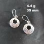 Fine Silver Earrings Sterling 925 Dangle 4g Tribal Crafted Engrave Vintage 24102