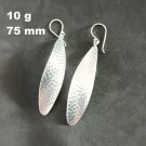 Fine Silver Earrings Sterling 925 Dangle 10g Crafted Hammered Flip 24107
