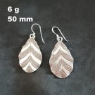 Fine Silver Earrings Sterling 925 Dangle 6g Vintage 3D Nature Leaf 24135