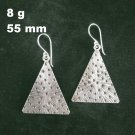 Fine Silver Earrings Sterling 925 Jewelry 8g Craft Triangle Dangle Charms 23837