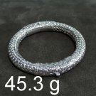 FINE Silver Bangle Bracelet 925 CRAFT Triba 45g JEWELRY VINTAGE ROUND LOCK #33