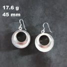 Fine Silver Earrings Sterling 925 Dangle 17g Retro Round Donut minimal 24112