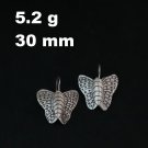 Fine Silver Earrings Sterling 925 Jewelry 5g Dangle BUTTERFLY HOOK 323806