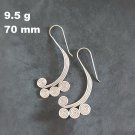Fine Silver Earrings Sterling 925 Dangle 9g Retro Filigree Long Hook 24115