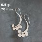Fine Silver Earrings Sterling 925 Dangle 9g Retro Filigree Long Hook 24115