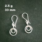 Fine Silver Earrings Sterling 925 Jewelry 2g Fashion Women Double Hoop 23611
