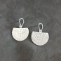 Fine Silver Earrings Sterling 925 Dangle 9g Retro Half Curve Engrave 24114