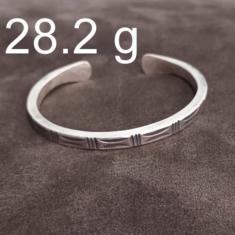 FINE Silver Bangle Bracelet 925 CRAFT Tribal 28g JEWELRY VINTAGE SOLID #14
