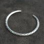 FINE Silver Bangle Bracelet 925 CRAFT Tribal 17g JEWELRY VINTAGE LINE ROD #09