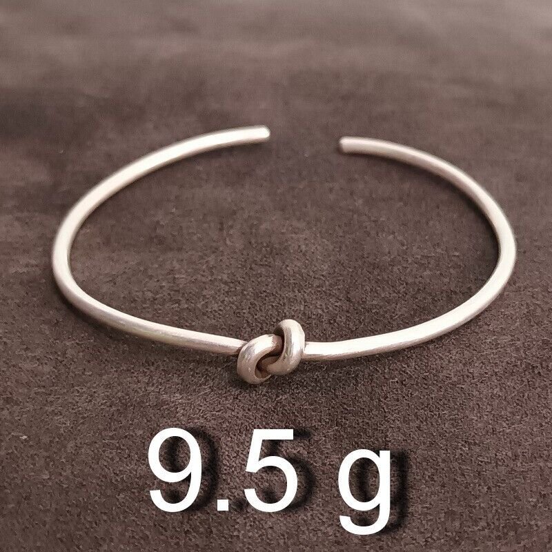 FINE Silver Bangle Bracelet 925 CRAFT Tribal 9g JEWELRY VINTAGE LINE ROD #03