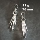 Fine Silver Earrings Sterling 925 Dangle 11g Multiple Hammer Sticks 24138
