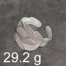 FINE Silver Bangle Bracelet 925 CRAFT Triba 29g JEWELRY VINTAGE LEAF 3D #35