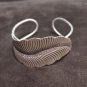 FINE Silver Bangle Bracelet 925 CRAFT Triba 26g JEWELRY VINTAGE LEAF LINE #34