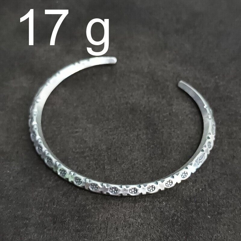 FINE Silver Bangle Bracelet 925 CRAFT Tribal 17g JEWELRY VINTAGE PODDUANG #09