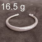 FINE Silver Bangle Bracelet 925 CRAFT Tribal 16g JEWELRY VINTAGE LINE ROD #10