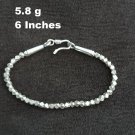 FINE SILVER BRACELET 999 TRIBAL CRAFT VINTAGE 5g  HEXAGON BEAD SHINING #42