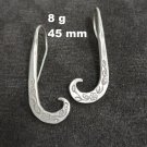FINE SILVER EARRINGS NO STONES CRAFT VINTAGE DANGLES 8g HOOK ENGRAVED #REE33