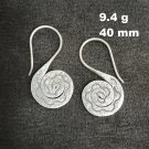 FINE SILVER EARRINGS NO STONES CRAFT VINTAGE DANGLES 9g ENGRAVED SPIRAL #REE34