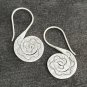 FINE SILVER EARRINGS NO STONES CRAFT VINTAGE DANGLES 9g ENGRAVED SPIRAL #REE34