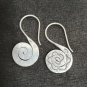 FINE SILVER EARRINGS NO STONES CRAFT VINTAGE DANGLES 9g ENGRAVED SPIRAL #REE34