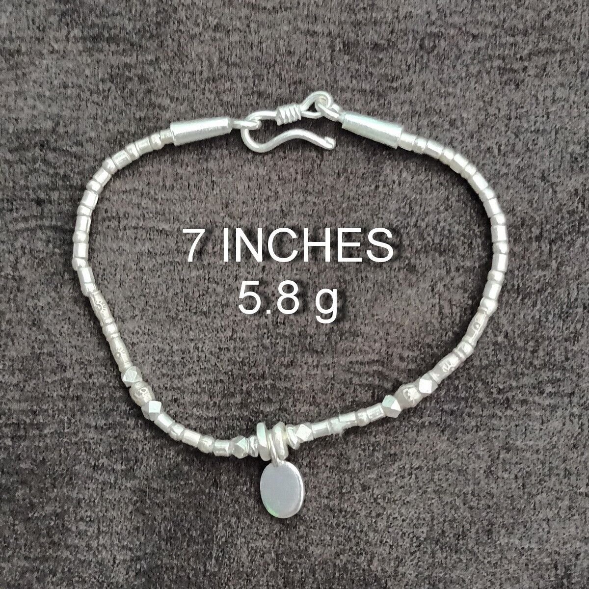FINE SILVER BRACELET 999 TRIBAL CRAFT VINTAGE 5.8g MINI CHARMS THIN #55