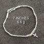FINE SILVER BRACELET 999 TRIBAL CRAFT VINTAGE 5.6g MINI CROSS CHARMS THIN #56