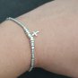 FINE SILVER BRACELET 999 TRIBAL CRAFT VINTAGE 5.6g MINI CROSS CHARMS THIN #56