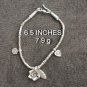 FINE SILVER BRACELET 999 TRIBAL CRAFT VINTAGE 7.9g FLOWER & LEAF CHARMS #49