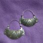 Fine Silver Earrings Sterling 925 Jewelry 11g Filigree Odd Curve L1721