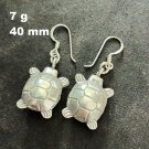 FINE SILVER EARRINGS NO STONES CRAFT VINTAGE DANGLES 7g TURTLE BELL #REE25