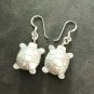 FINE SILVER EARRINGS NO STONES CRAFT VINTAGE DANGLES 7g TURTLE BELL #REE25
