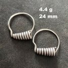 FINE SILVER EARRINGS NO STONES CRAFT VINTAGE DANGLES 4g ROUND COIL #REE26