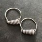 FINE SILVER EARRINGS NO STONES CRAFT VINTAGE DANGLES 4g ROUND COIL #REE26